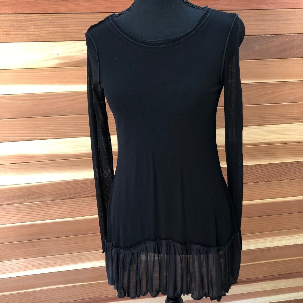 Sheer long black top
